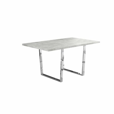 HOMEROOTS 30.25 in. Grey Cement Particle Board & Chrome Metal Dining Table 332624